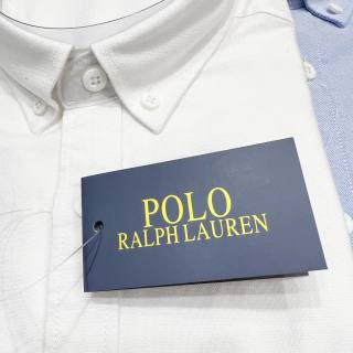 Ralph Lauren Shirt Solid 100% Cotton Short Sleeve Button-Up