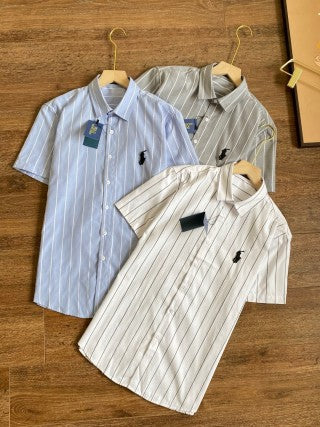 Ralph Lauren Shirt Classic Stripe Short Sleeve Button Down Shirt