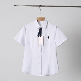 Ralph Lauren Shirt Women's 100% Cotton Short Sleeve Button-Up