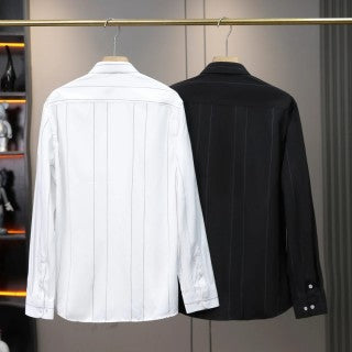 Ralph Lauren Shirt Fine Stripe Cotton Stand Collar Long Sleeve Shirt