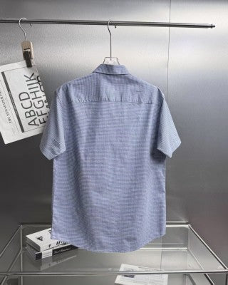 Ralph Lauren Shirt Micro Check Cotton Short Sleeve Casual Shirt