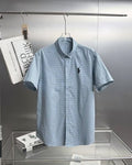 Ralph Lauren Shirt Micro Check Cotton Short Sleeve Casual Shirt