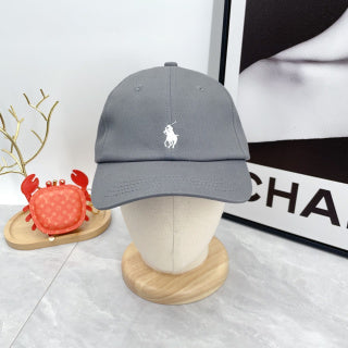 Ralph Lauren Hat Slate Gray White Pony Curved-Brim Baseball Cap
