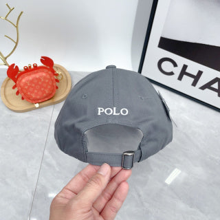 Ralph Lauren Hat Slate Gray White Pony Curved-Brim Baseball Cap