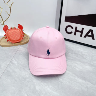 Ralph Lauren Hat Soft Pink Navy Pony Curved-Brim Baseball Cap