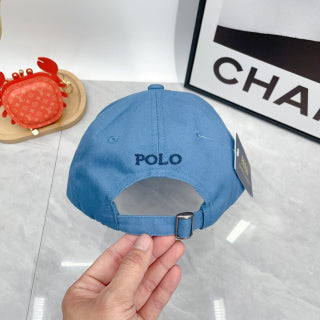 Ralph Lauren Hat Powder Blue Tonal Pony Baseball Cap