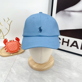Ralph Lauren Hat Powder Blue Tonal Pony Baseball Cap