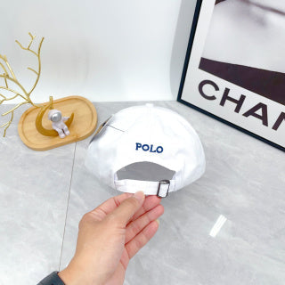 Ralph Lauren Hat White Navy Pony Clean-Crown Baseball Cap