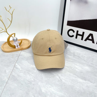 Ralph Lauren Hat Oat Beige Blue Pony Low-Profile Baseball Cap