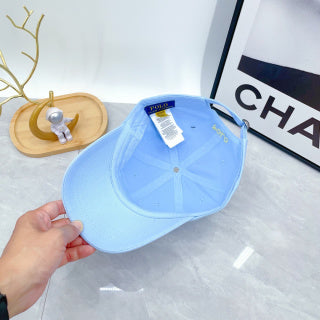 Ralph Lauren Hat Baby Blue Pale Yellow Pony Baseball Cap