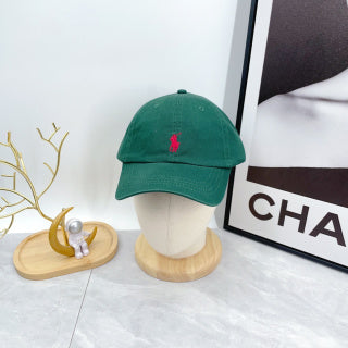 Ralph Lauren Hat Emerald Green Pink Pony Curved-Brim Baseball Cap