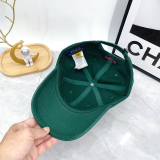 Ralph Lauren Hat Emerald Green Pink Pony Curved-Brim Baseball Cap