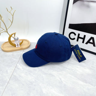 Ralph Lauren Hat Cobalt Blue Red Pony Curved-Brim Baseball Cap