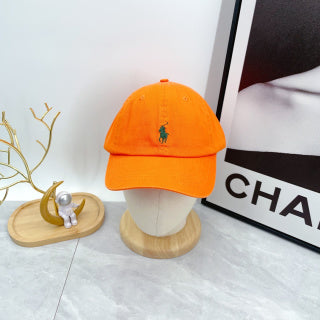 Ralph Lauren Hat Bright Orange Green Pony Baseball Cap