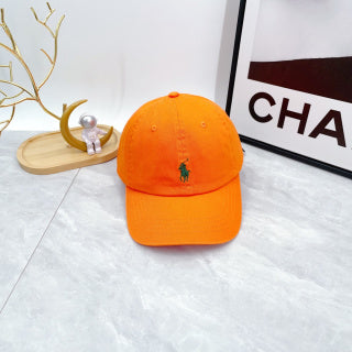 Ralph Lauren Hat Bright Orange Green Pony Baseball Cap