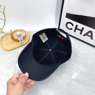 Ralph Lauren Hat Dark Navy Red Pony Rounded-Crown Baseball Cap