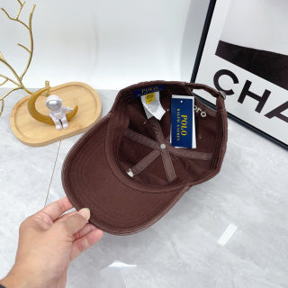 Ralph Lauren Hat Cocoa Brown White Pony Curved Brim Cap