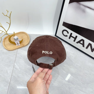 Ralph Lauren Hat Cocoa Brown White Pony Curved Brim Cap