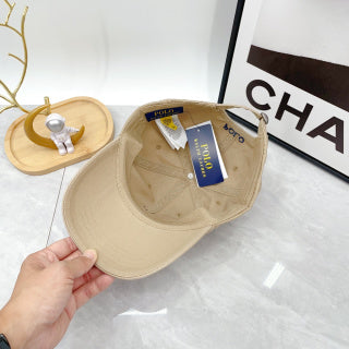 Ralph Lauren Hat Stone Beige Blue Pony Classic Baseball Cap