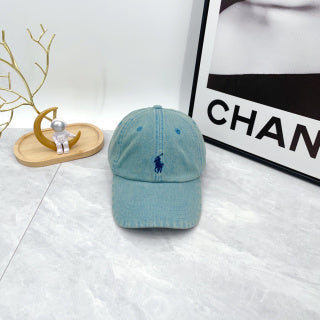Ralph Lauren Hat Washed Aqua Blue Navy Pony Baseball Cap