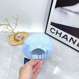 Ralph Lauren Hat Pastel Blue White Pony Minimal Baseball Cap