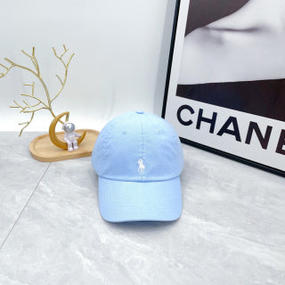 Ralph Lauren Hat Pastel Blue White Pony Minimal Baseball Cap
