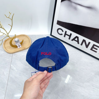 Ralph Lauren Hat Royal Blue Red Pony Low-Profile Baseball Cap