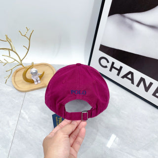 Ralph Lauren Hat Fuchsia Blue Pony Curved-Brim Baseball Cap