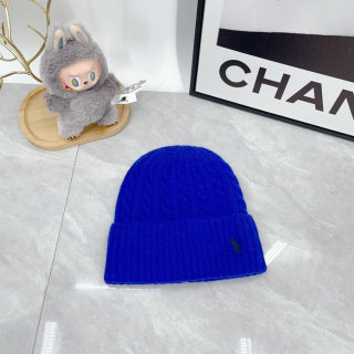 Ralph Lauren Hat Electric Blue Dark Pony Cable Rib Beanie