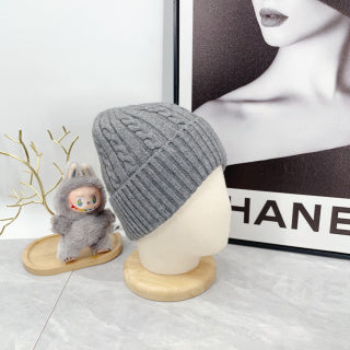 Ralph Lauren Hat Heather Gray Blue Pony Textured Cable Beanie