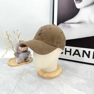 Ralph Lauren Hat Taupe Brown Contrast Pony Curved Brim Baseball Cap