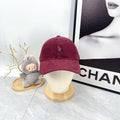 Ralph Lauren Hat Burgundy Tonal Pony Curved Brim Baseball Cap