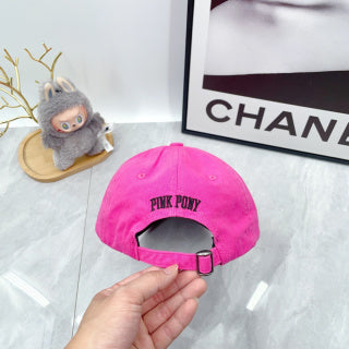 Ralph Lauren Hat Hot Pink Black Pony Script Brim Cap