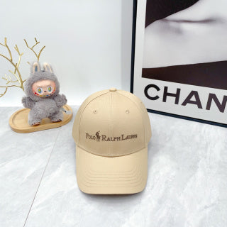 Ralph Lauren Hat Beige Wordmark Embroidered Baseball Cap