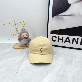 Ralph Lauren Hat Pale Butter Baseball Cap with Front Polo Bear Embroidery