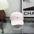 Ralph Lauren Hat Pale Rose Baseball Cap with Blue Pony Embroidery
