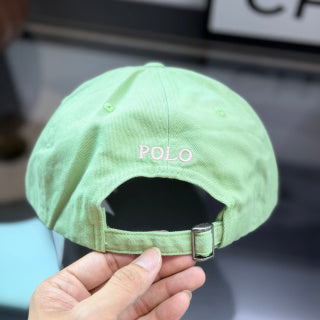 Ralph Lauren Hat Mint Green Baseball Cap with Pale Pink Pony Embroidery