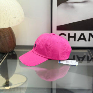 Ralph Lauren Hat Vivid Fuchsia Baseball Cap with Navy Pony Embroidery
