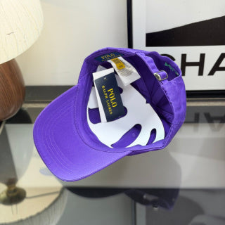 Ralph Lauren Hat Bright Purple Baseball Cap with Turquoise Pony Embroidery