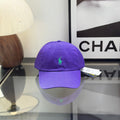 Ralph Lauren Hat Bright Purple Baseball Cap with Turquoise Pony Embroidery