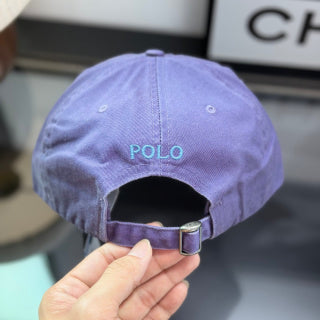 Ralph Lauren Hat Lavender Baseball Cap with Light Blue Pony Embroidery