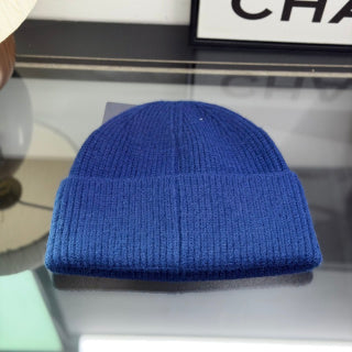 Ralph Lauren Hat Royal Blue Ribbed-Knit Red Pony Beanie