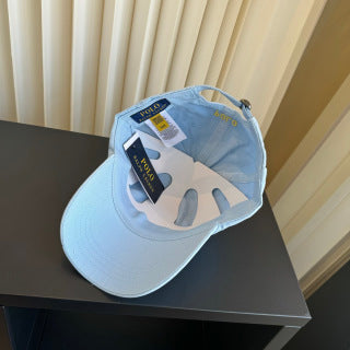 Ralph Lauren Hat Powder Sky Blue Yellow Pony Washed Baseball Cap