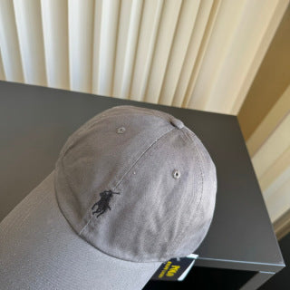 Ralph Lauren Hat Stone Gray Dark Pony Washed Baseball Cap