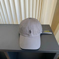 Ralph Lauren Hat Stone Gray Dark Pony Washed Baseball Cap
