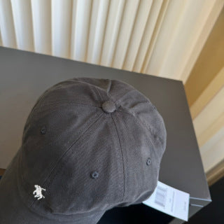 Ralph Lauren Hat Faded Charcoal White Pony Washed Baseball Cap