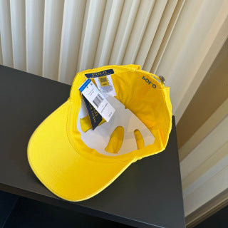Ralph Lauren Hat Bright Yellow Blue Pony Relaxed Baseball Cap