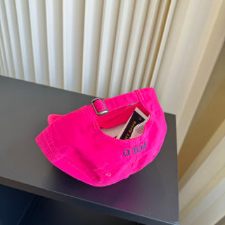 Ralph Lauren Hat Hot Pink Navy Pony Relaxed Baseball Cap