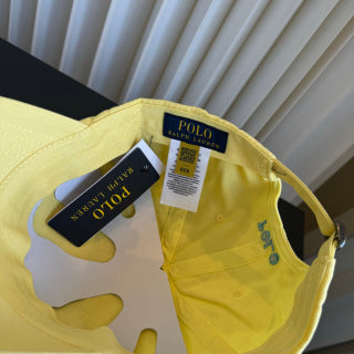 Ralph Lauren Hat Pale Yellow Teal Pony Casual Baseball Cap