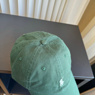 Ralph Lauren Hat Faded Green White Pony Baseball Cap